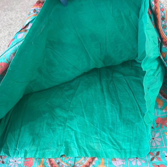 J CREW Drakes London Green Midi Dress Sz 2 Elephant Birds Animal Print Fit Flare - Picture 6 of 13